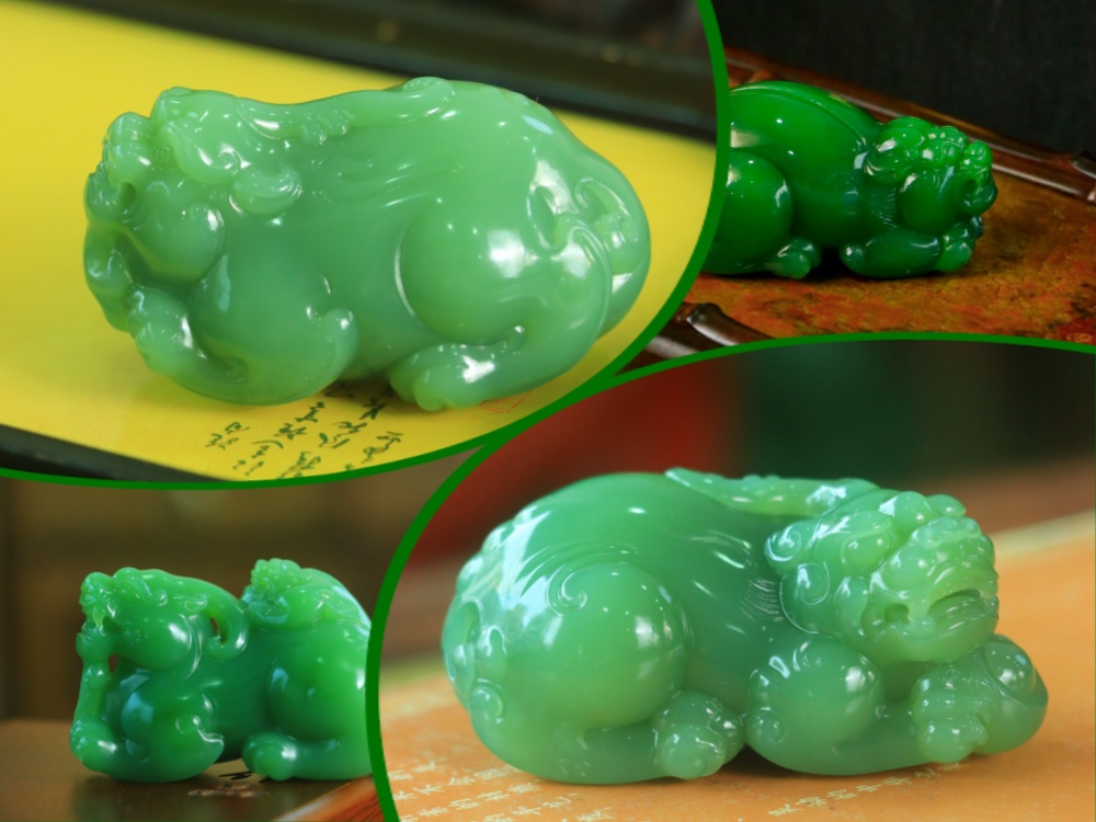 和田玉专属定制-碧玉貔貅新品赏析